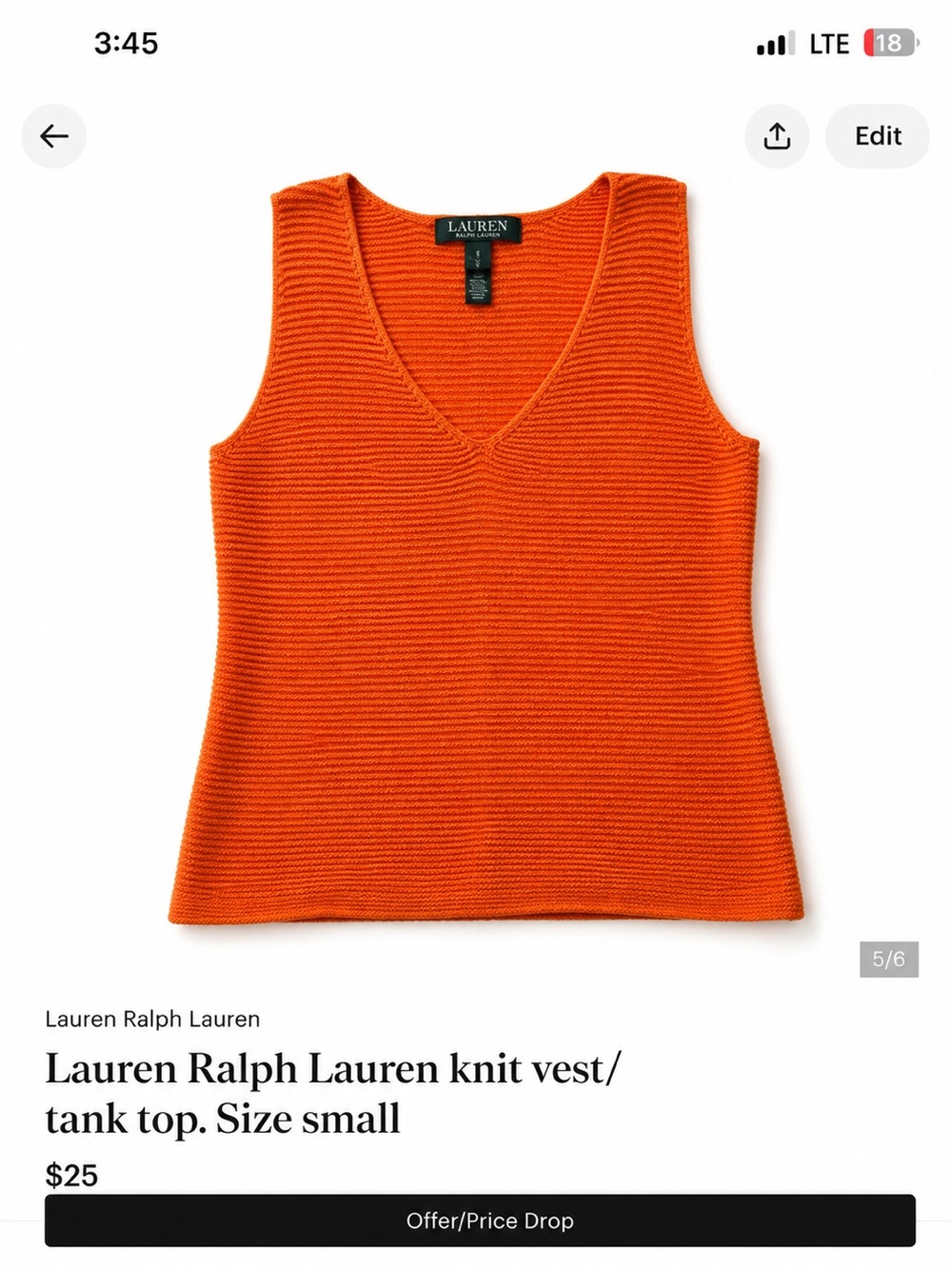 Lauren Ralph Lauren knit vest/tank top. Size small - Picture 3 of 10